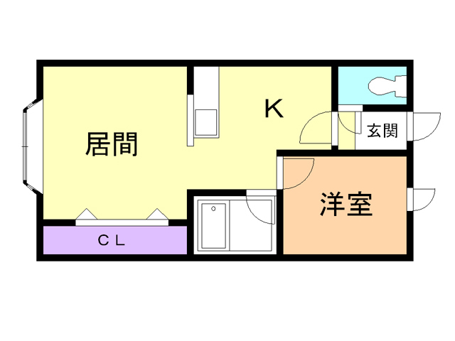 苫小牧市山手町のアパートの間取り