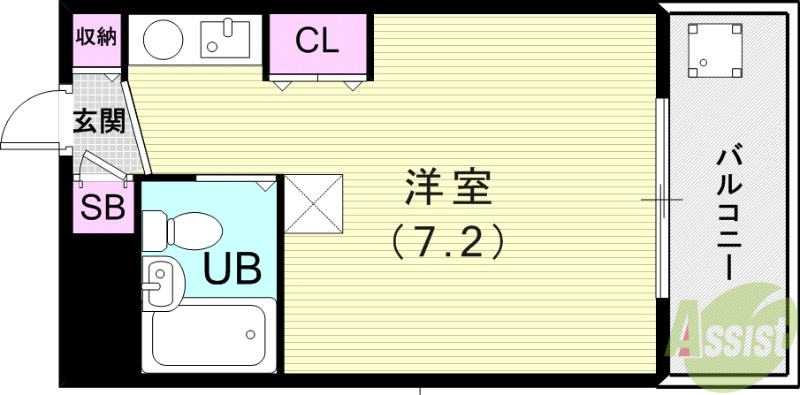 西宮市鳴尾町のマンションの間取り