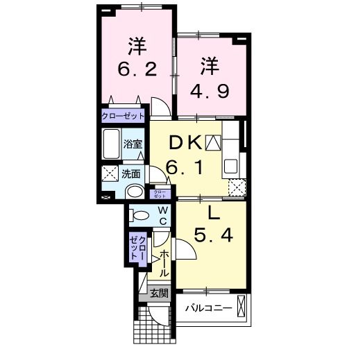 広島市安佐南区八木のアパートの間取り