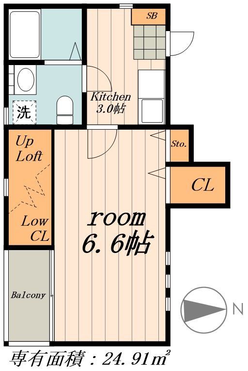 名古屋市北区柳原のマンションの間取り