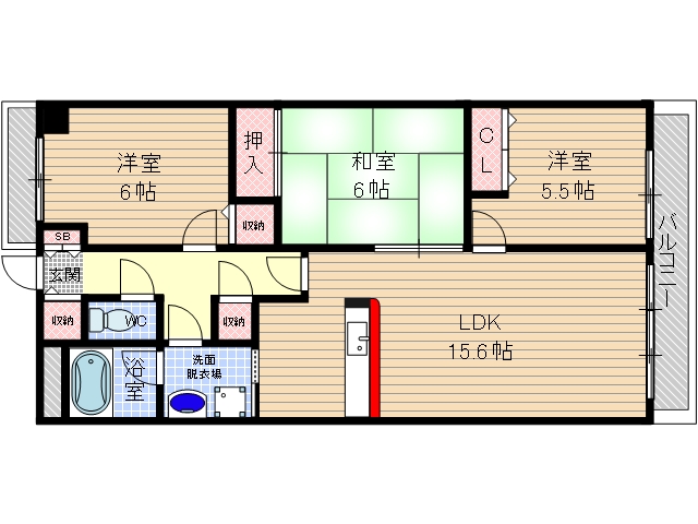 【パセオ南茨木の間取り】