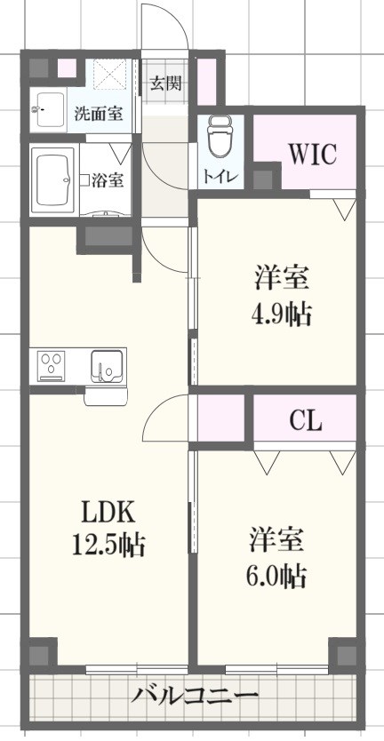 明石市樽屋町のマンションの間取り