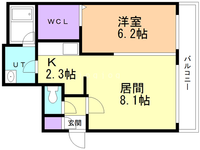 【札幌市中央区南十六条西のマンションの間取り】