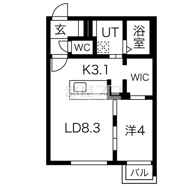 札幌市豊平区月寒西三条のマンションの間取り