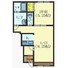 函館市栄町のアパートの間取り