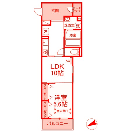 【藤沢市片瀬のアパートの間取り】