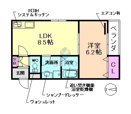 豊中市利倉東のアパートの間取り