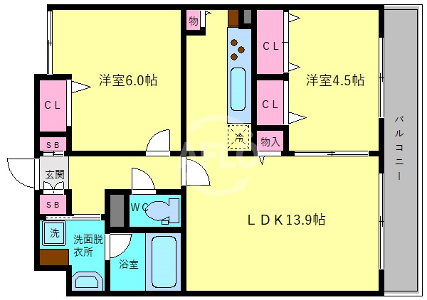 リバーサイドスィート祐貴の間取り