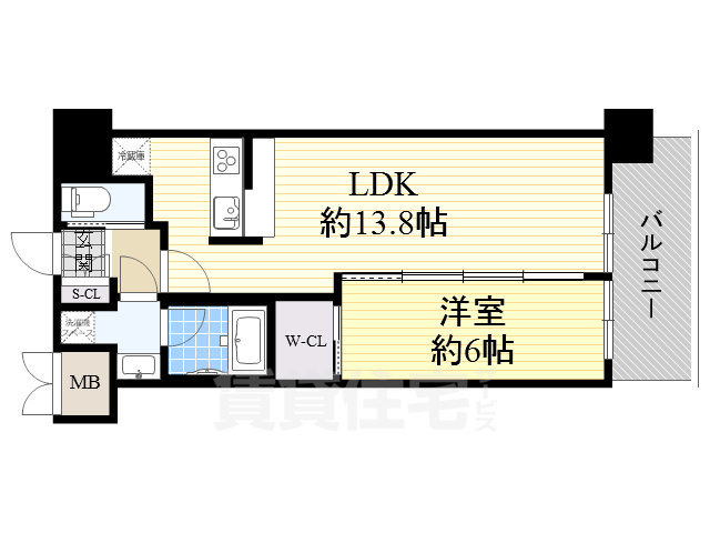 大阪市浪速区元町のマンションの間取り