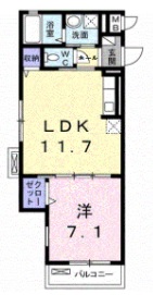 堺市北区宮本町のアパートの間取り