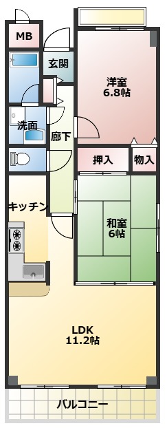 【コンフォート芦屋西の間取り】