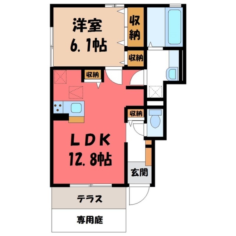 小山市大字羽川のアパートの間取り