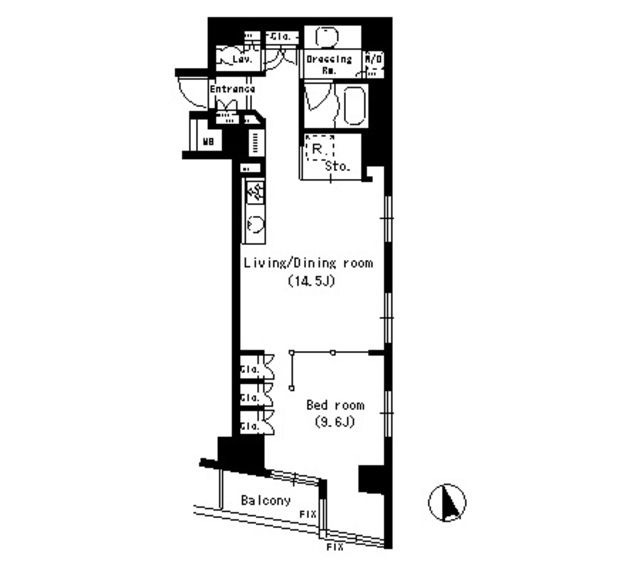 中央区新富のマンションの間取り