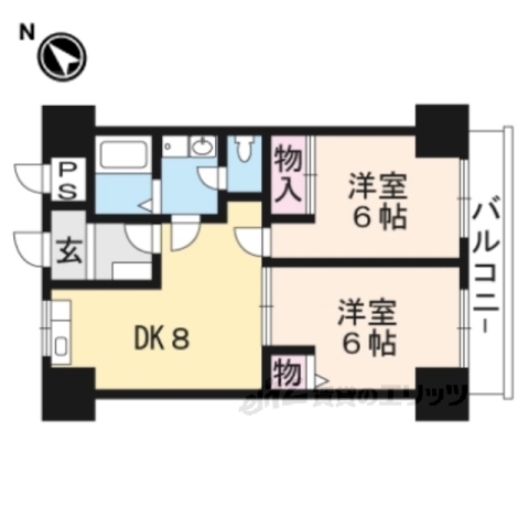 高島市今津町住吉のマンションの間取り