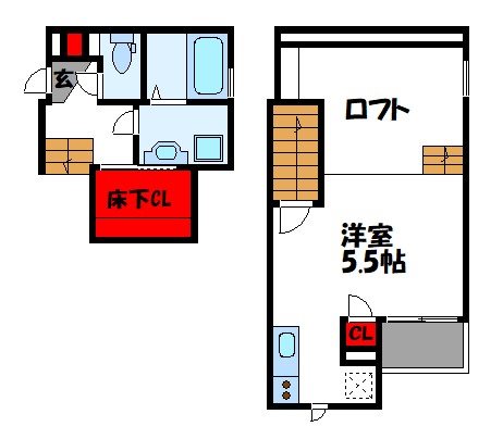 古賀市日吉のアパートの間取り