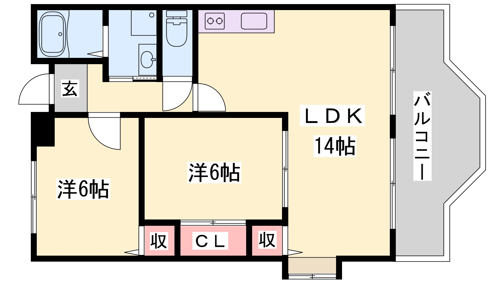 小野市黒川町のマンションの間取り