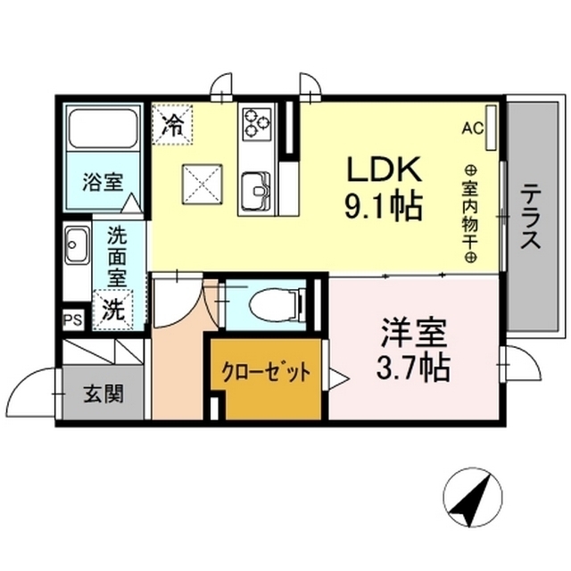 ドルチェ南八幡　Ａの間取り