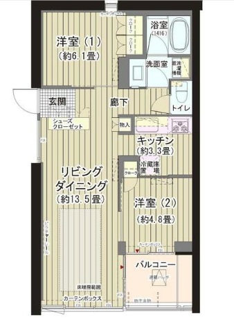 世田谷区砧のマンションの間取り