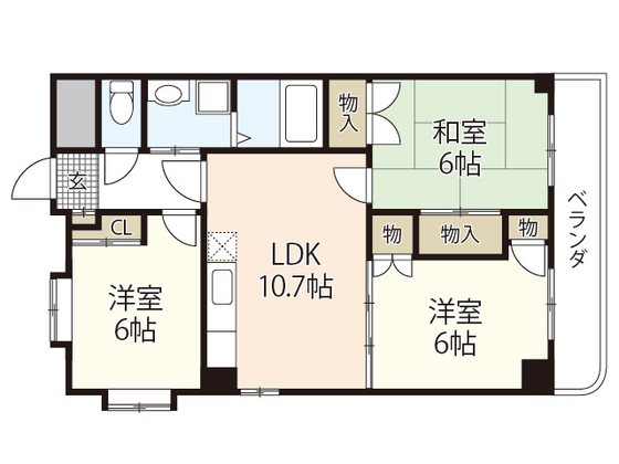 広島市西区己斐上のマンションの間取り