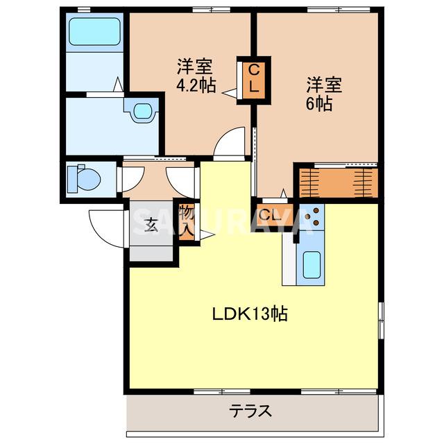 ラフォーレ福富3の間取り