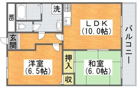 大阪市平野区平野南のマンションの間取り