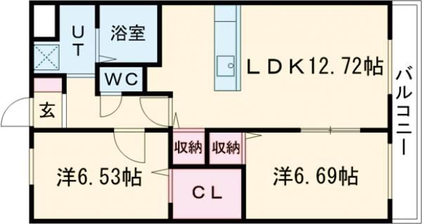 新潟市江南区梅見台のアパートの間取り