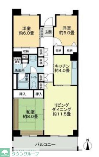 テレパレス船橋三咲Ａ棟の間取り