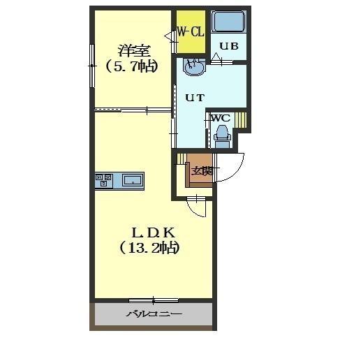 北斗市七重浜のマンションの間取り