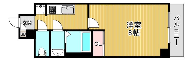 大阪市平野区瓜破のマンションの間取り