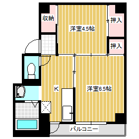 岡山市東区東平島のマンションの間取り