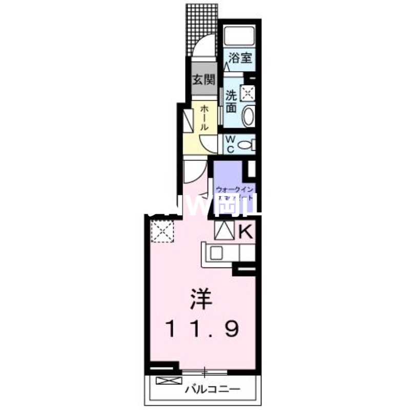 岡山市東区松新町のアパートの間取り