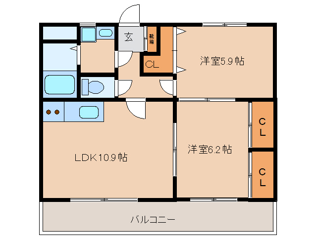 磯城郡田原本町大字八尾のマンションの間取り