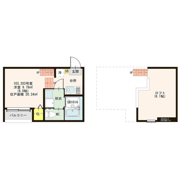 【名古屋市中村区日比津町のアパートの間取り】