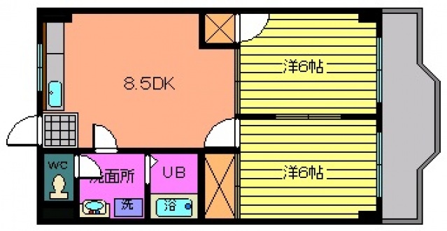 広島市安佐南区祇園のマンションの間取り