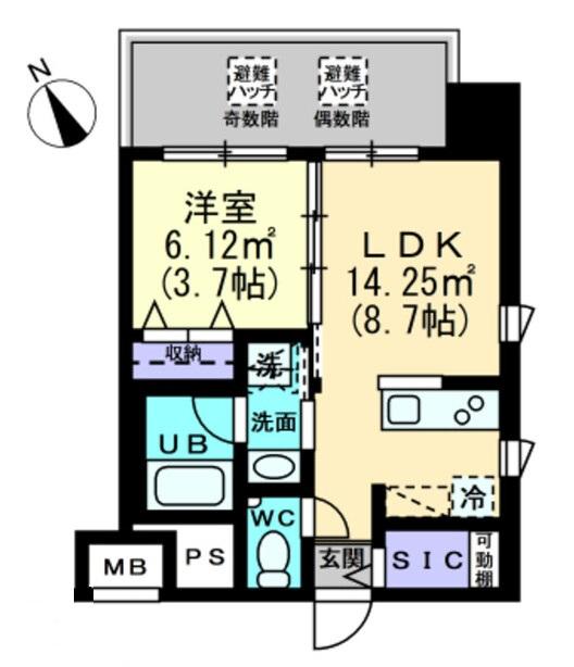 高松市福田町のマンションの間取り