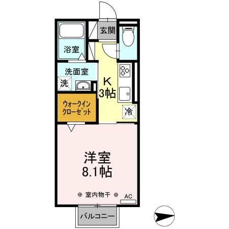 四日市市楠町南川のアパートの間取り