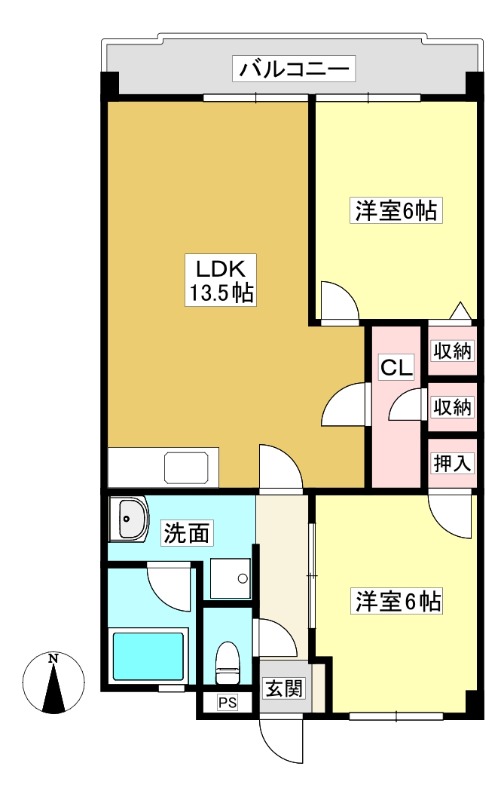 岡崎市上里のマンションの間取り