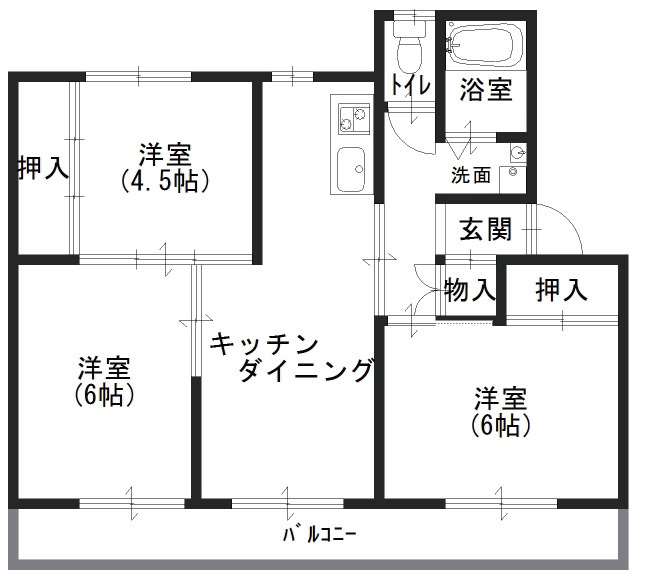 ヴィラナリー志度３号棟の間取り