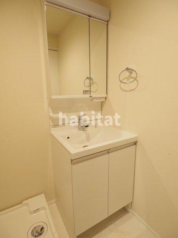 洗面設備　※同物件の別部屋参考写真です。　バスグッズやコスメ収納もこれ