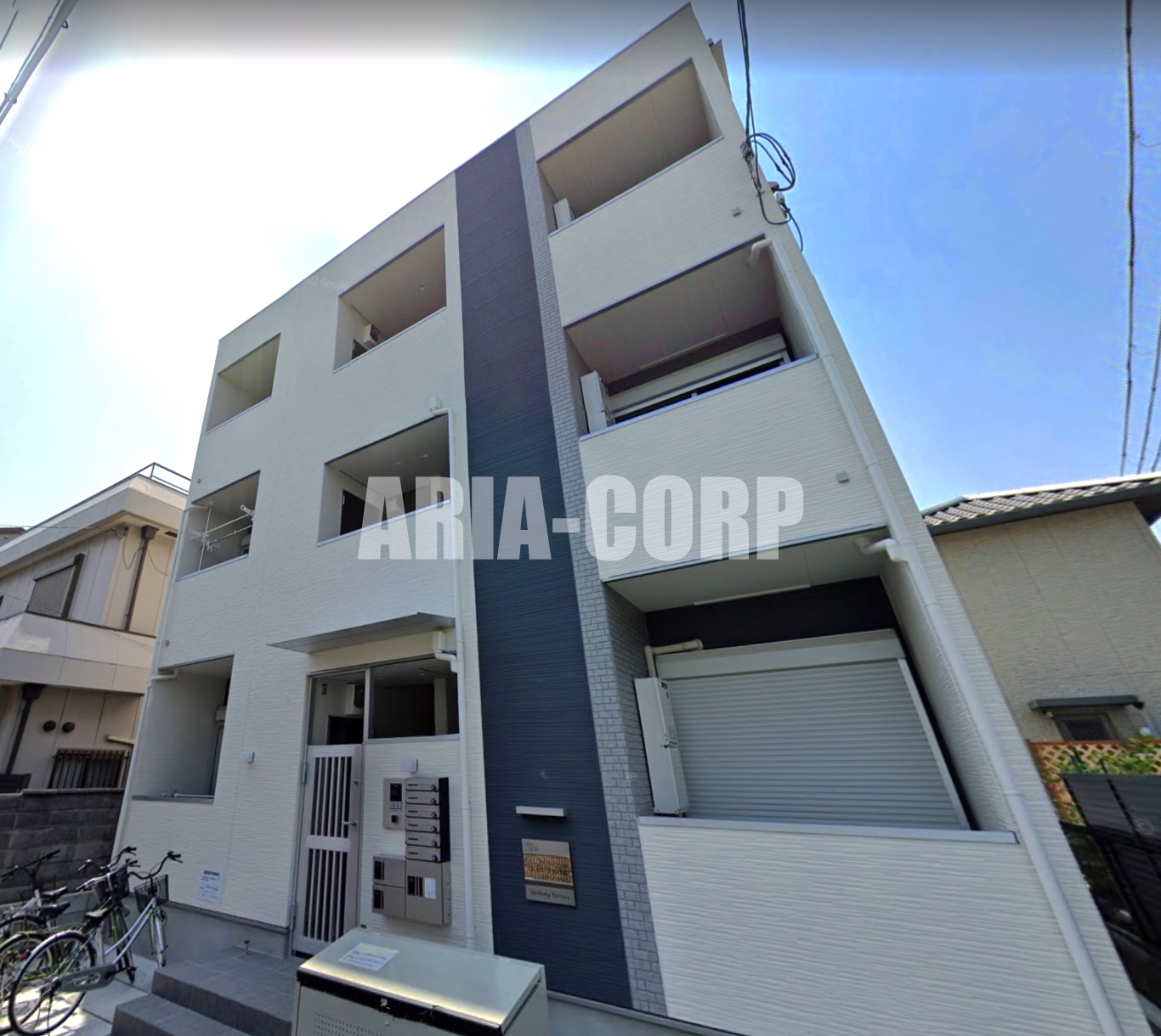 建物外観　2022年完成、大手ハウスメーカー施工のデザイナーズアパート