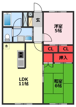 ＪＲ常磐線 南柏駅 徒歩12分 2階建 築32年の間取り写真