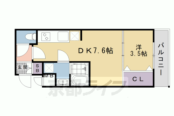 ファステート九条河原町レイヴの間取り写真