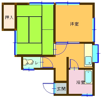 須佐町貸家2戸1の間取り