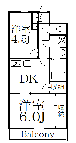 中野区本町のマンションの間取り