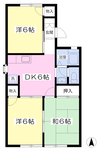 ハイツしずかＢの間取り