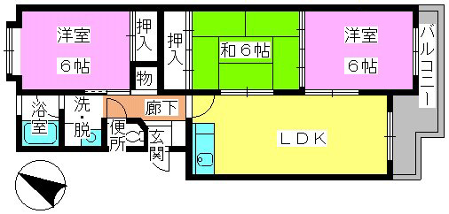 ボラブール西長住の間取り