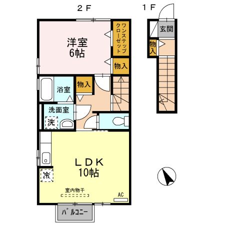 富山市一本木のアパートの間取り