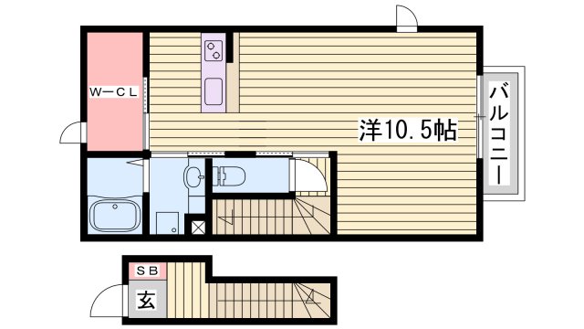 セジュール狭間Ｂ棟の間取り