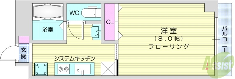 仙台市太白区富沢南のマンションの間取り