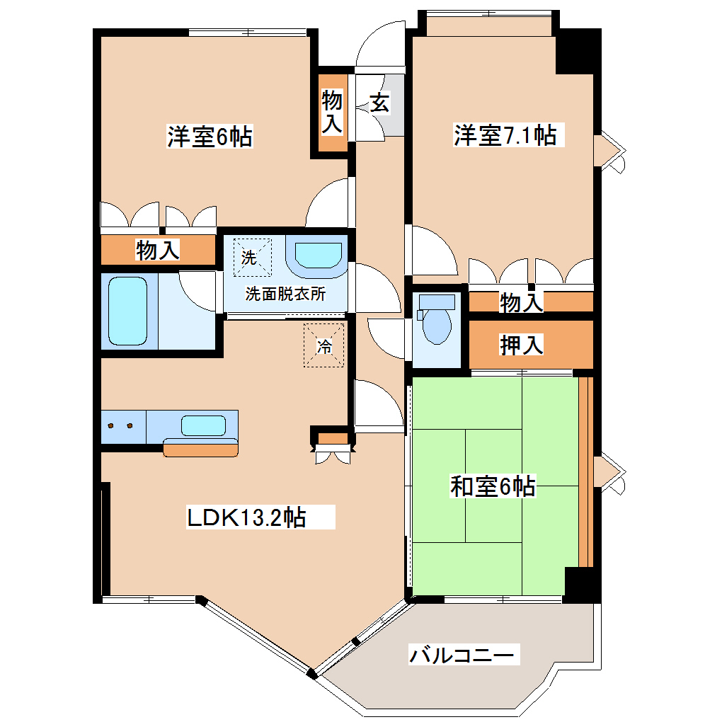 グリーンキャピタル岩切の間取り